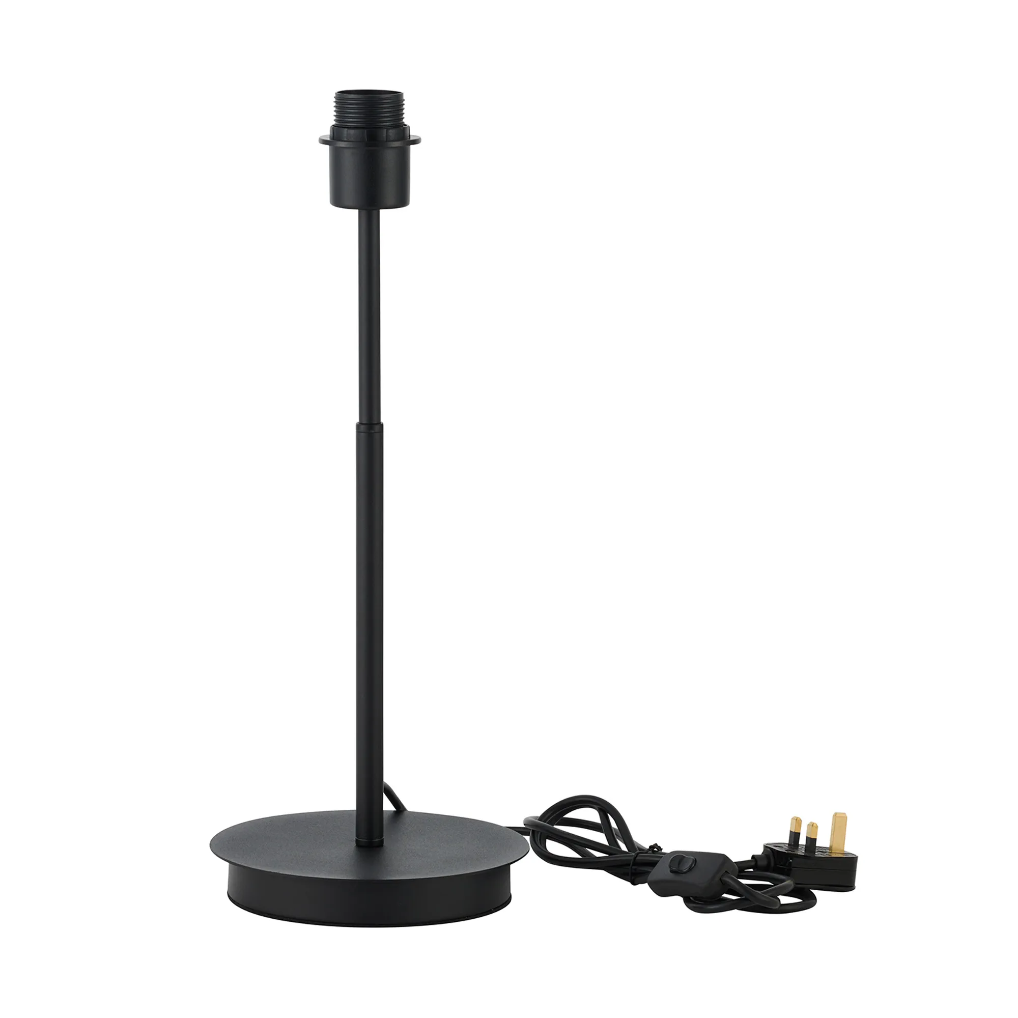 D1048BL  Carrie Satin Black E27 Universal Table Lamp Suitable For A Vast Selection Of Shades